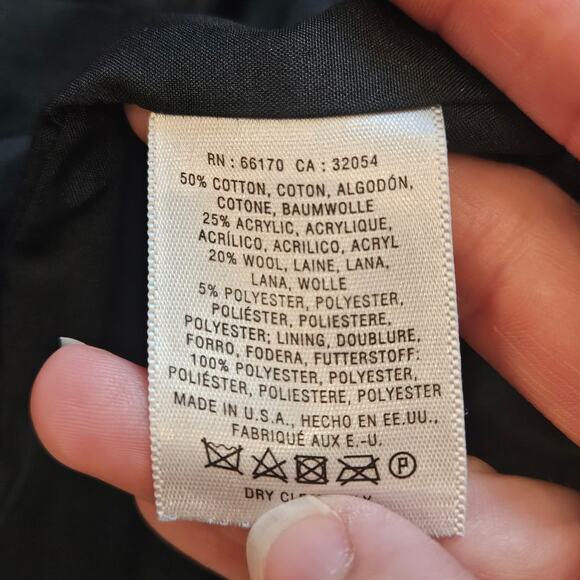 Anthropologie Elevenses Jacket Size 4 Black White Textured Moto Zip Wool blend - Picture 7 of 11